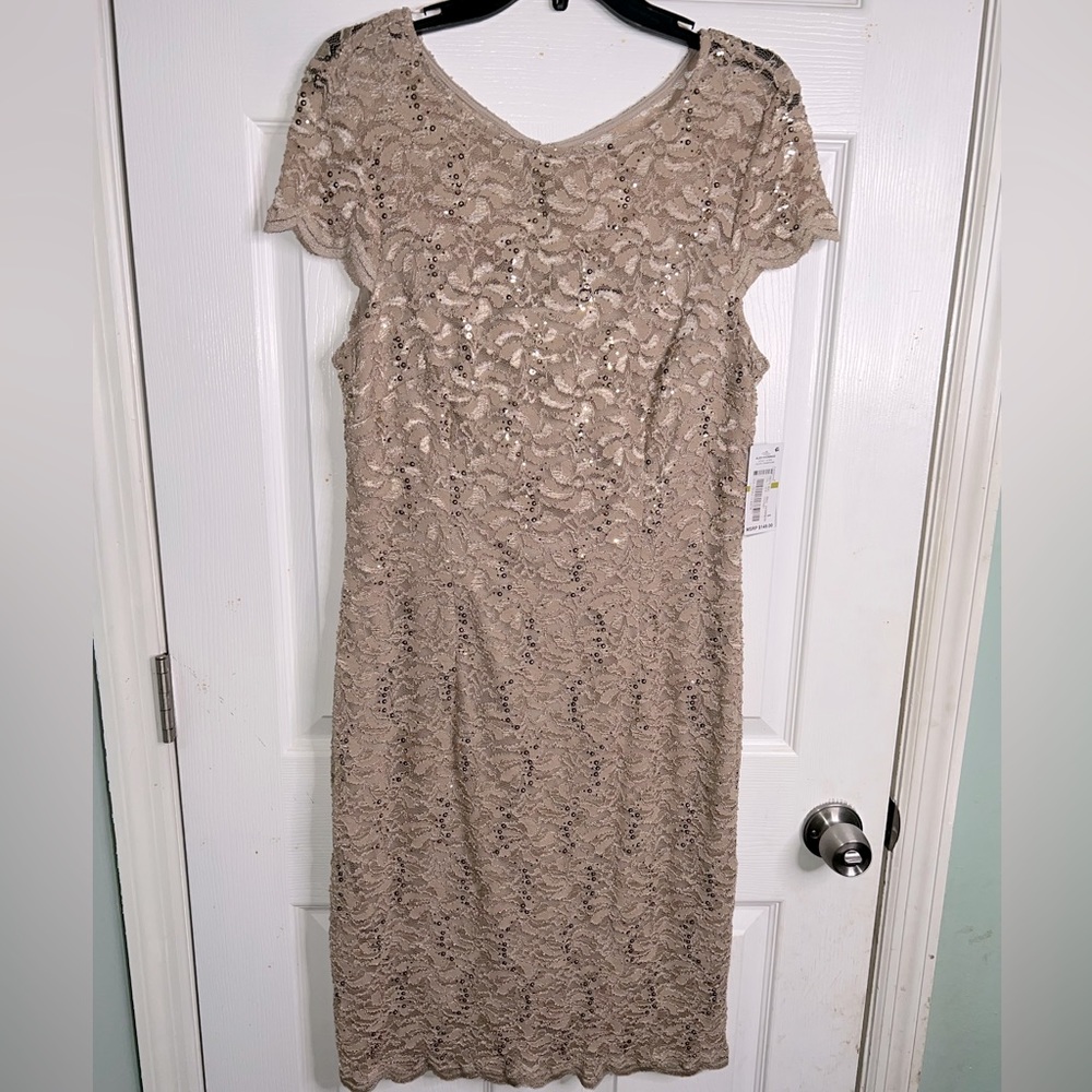 Alex Evenings knee length Champagne cocktail dress size 14
